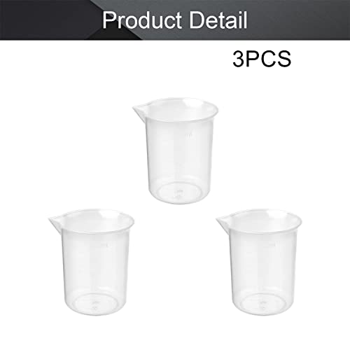 OTHMRO 3 יחידות 100 מל מדידה כוס מדידה PP פלסטיק כוסות סולם ברור כוסות סולם פלסטיק כוסות נוזלים מדידה כוסות ערבוב כוסות מדידה מפלסטיק בוגר נוזלי מטבח מעבדה שקופים