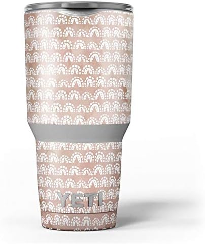 עיצוב משטח גראנג 'שחור וחום עם מעגלי חצי לבנים - ערכת גלישת ויניל מדבקות עור תואמת לכוסות הכוס של Coolber Cooler יותר של Yeti Rambler