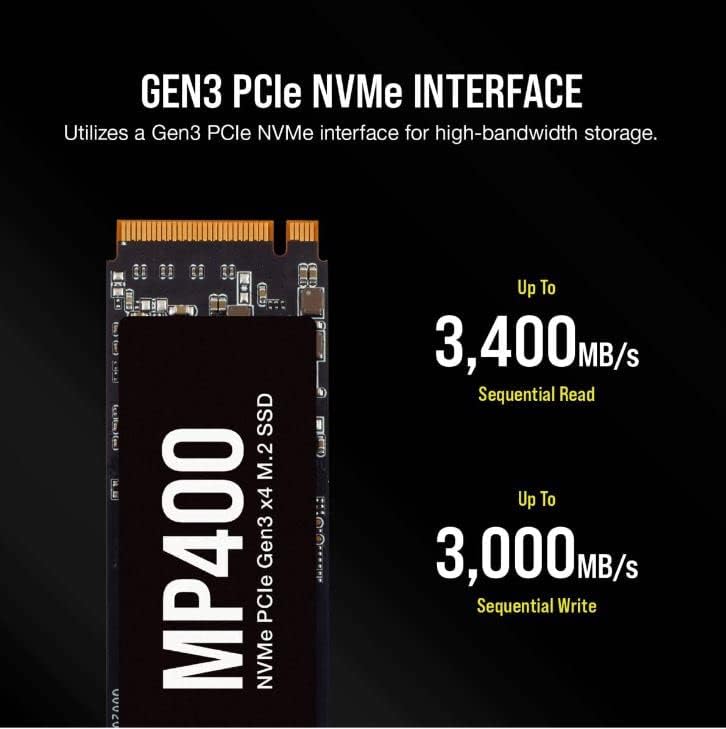 Corsair MP400 1TB NVME PCIE M.2 SSD, CSSDF1000GBMP400
