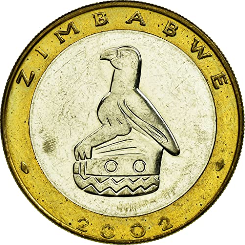 2001-2003 זימבבואה 5 דולר מטבע בימטי. יפה אך אחד חסר ערך בעולם בגלל היפר -אינפלציה. 5 $ מדורגים על ידי מוכר. מצב מופץ