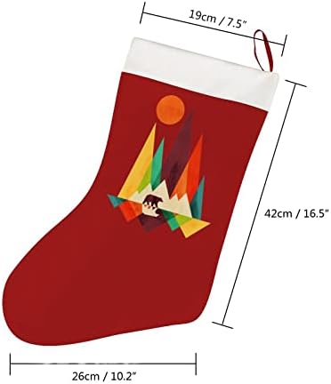 דוב הרים צבעוני לחג המולד גרבי חג המולד קצר קטיפה חג המולד גרביים תלויים קישוט לעץ חג המולד קישוט אח 26x42 סמ