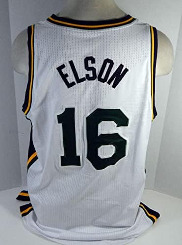 2010-11 יוטה ג'אז פרנסיסקו אלסון 16 משחק השתמש בג'רזי לבן 4xl2 DP13806 - משחק NBA בשימוש