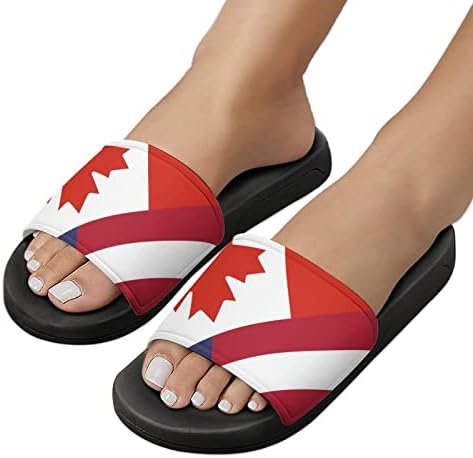 אמריקה קנדה דגל יוניסקס בית כפכפים מהיר ייבוש מקלחת סנדלי החלקה בוהן פתוח נעליים