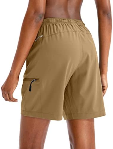 מכנסי מטען לנשים של Santiny לנשים מכנסיים קצרים בקיץ קלים מהירים לנשים מטיילים גולף אתלטי עם כיסי רוכסן