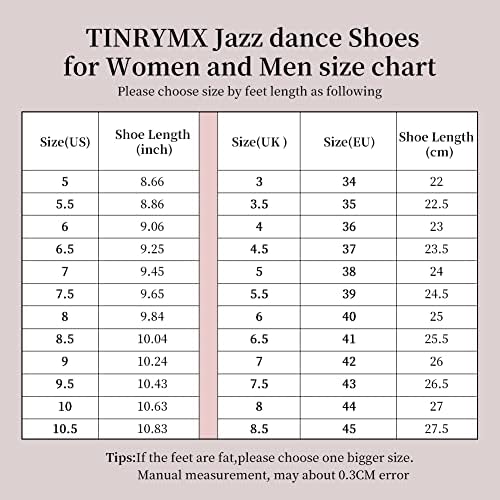 נעלי ג'אז TINRYMX פו עור שרוך עור אלסטי על נעל ג'אז מפוצלת לנשים וגברים נעלי ריקוד, דוגמנית TJ-Jazz