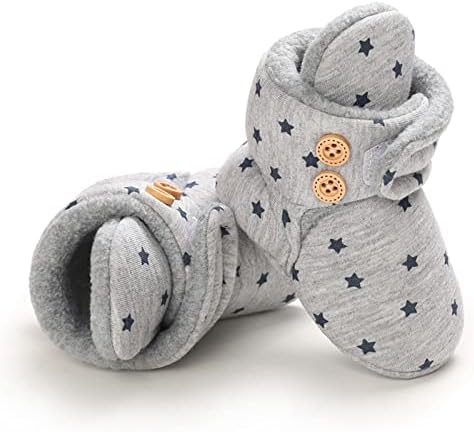 סיניה תינוק נעליים בתוספת קטיפה חם מנוקדת הדפסת מגפי החלקה לנשימה פעוט נעלי בנות גודל 10 קאובוי מגפיים
