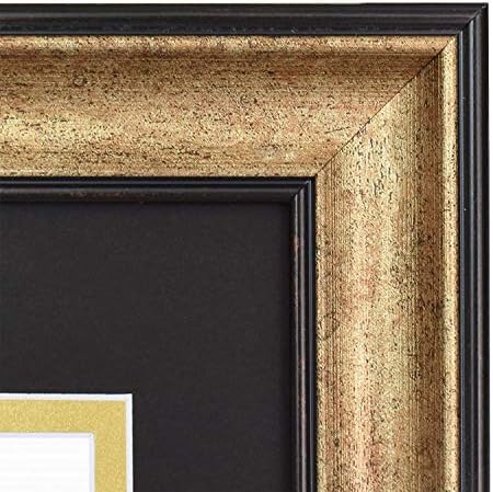 אמנות גולדן סטייט, 11x14 וינטג 'סגנון עתיק מסגרת מסמך זהב עבור 8.5x11 תעודה/תעודה, קולבי מסור להרכבה קיר עם זכוכית אמיתית, חוט שחור