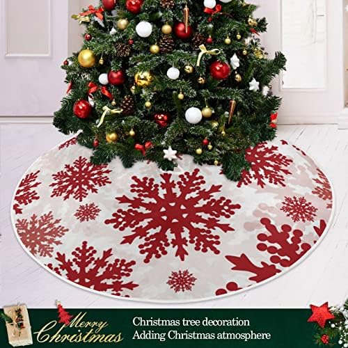 Baxiej תקציר פתיתי שלג אדומים חצאיות עץ חג המולד גדולות חצאית חורף חג המולד לחג עץ עץ עץ חצאית 47.2 אינץ 'לחיצוניות מקורה