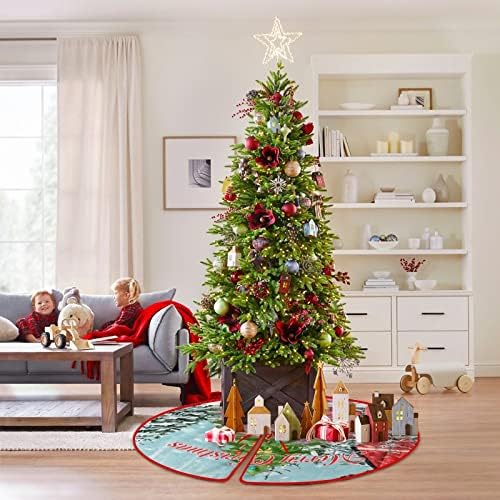עץ חג המולד חצאית חג המולד שמח חג המולד עץ עץ כלב כלב בטנדר עם חג המולד עץ חג המולד עץ חג מולד שמח חצאיות לחג המולד כפרי עץ עץ קישוטי חג 48 אינץ '