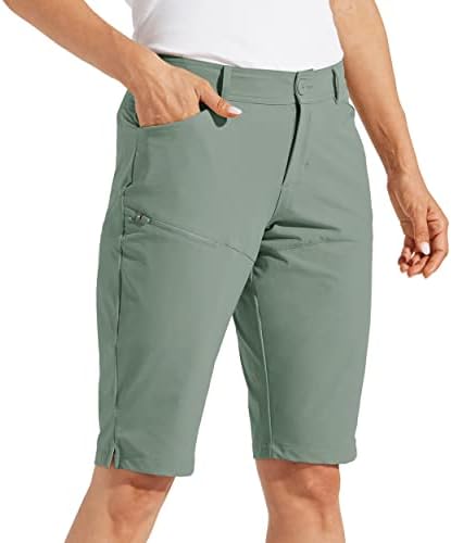 ויליט לנשים 13 אינץ 'מכנסיים ארוכים טיולי גולף אורך ברך מכנסיים קצרים מהיר עמיד במים יבש קז'ון קיץ רזה