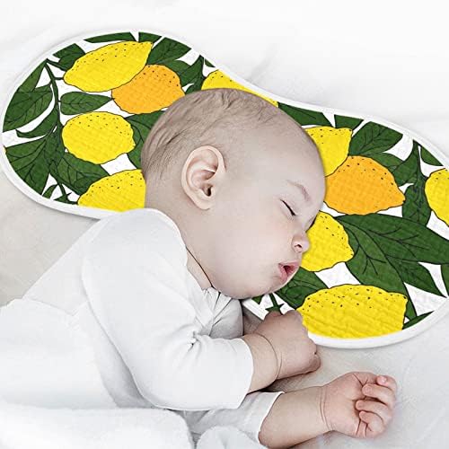Yyzzh לימון צהוב ויפה עלים ירוקים מוסלין מטליות לבדים לתינוק 4 חבילה כותנה כביסה כביסה לתינוקות לילדה נערה