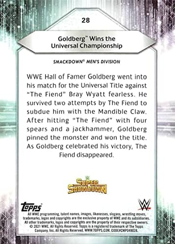2021 Topps WWE 28 כרטיס מסחר בהיאבקות גולדברג