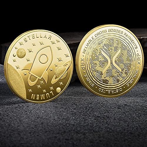 מטבע מצופה זהב מכסף דיגיטלי מטבע וירטואלי מטבע XRP מטבע cryptocurrency 2021 מטבע אוסף מהדורה מוגבלת עם כיסוי מגן