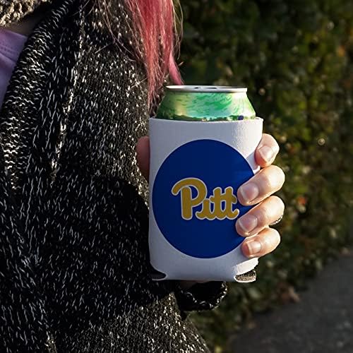 לוגו ראשוני של אוניברסיטת פיטסבורג CAN CON COREER - משקה שרוול חיבוק מבודד מתקפל - מחזיק מבודד משקאות