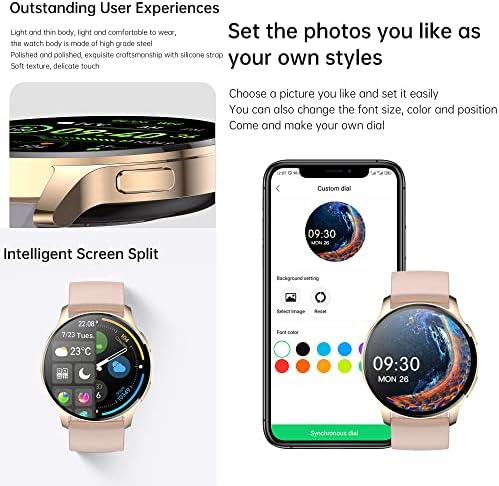 שעון חכם לנשים, Tracker Tracker 1.32 HD מסך מגע מלא שעונים דיגיטליים עם צג שינה דופק, שעון חכם אטום למים לטלפונים של אנדרואיד iOS