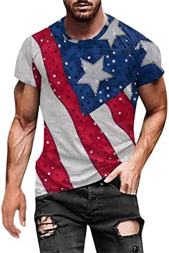 גברים של חולצה גברים של קיץ יום העצמאות אופנה 3 ד דפוס דיגיטלי חולצה קצר שרוול פיצה כוכב חולצה