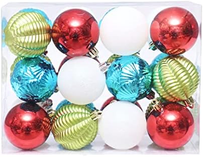 כדור חג המולד של רויו כדורי חג המולד כדורי כדורי צבע רב -צבעוניים לקישוטי חג המולד בוהקים ומבריקים לעץ חג המולד