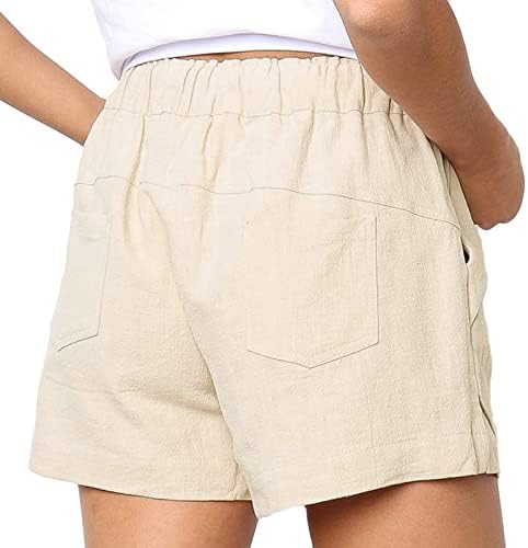 ZSDVBZs נשים מכנסי שרוך מזדמנים קצרים קיץ אלסטיים מותניים גבוהים מכנסיים קצרים בתוספת מכנסי חוף קלים קלים עם כיסים
