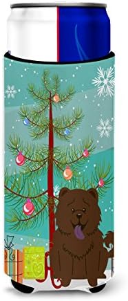 אוצרות קרוליין BB4266MUK עץ חג מולד שמח צ'או צ'או שוקולד שוקולד אולטרה חיבוק לפחיות רזות, יכול שרוול קריר יותר מכונה מכונה משקה רחיץ שרוול שרוול חיבוק מבודד מתקפל