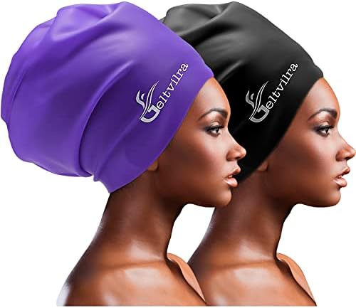 כובע שחייה גדול במיוחד לשחייה לצמות ונרקמות שיער ארוך נשים שחורות גברים בנות סיליקון אפרוס אפרוס אפרוס תלתלים עבה אורגים מתולתלים כובע בריכה