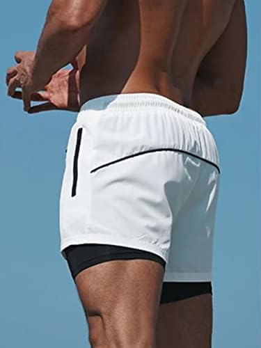 המותניים המותאמות של ורדוסה של גברים 2 ב 1 אימון מפעיל מכנסיים קצרים עם כיסי רוכסן