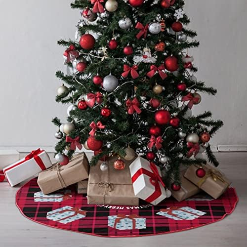 חצאית עץ חג המולד של חג המולד, חצאית עץ משובצת חג המולד, 30 x30 כדורי חג המולד קישוטי חג המולד מחצלת לחופשה בית חוץ מקורה מסיבת עיצוב חוץ חג המולד