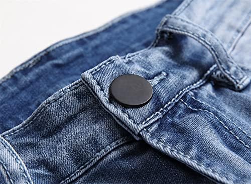 גברים רזים מתאימים חותלות בצבע אחיד ג'ינס מרובי כיס מותניים אלסטיים ג'ינס מכנסי מכנסי מוטו שטופים רזים