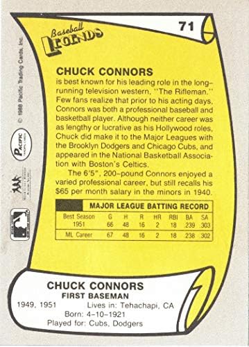 1988 אגדות פסיפיק 71 שחקן כרטיסי בייסבול של צ'אק קונורס