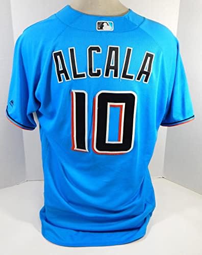 מיאמי מרלינס אלקין אלקלה 10 משחק השתמשו בג'רזי כחול 46 DP22266 - משחק משומש גופיות MLB