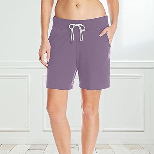 מכנסיים קצרים של Beuu לנשים טרקלין קיץ מזדמן אימון כושר אתלטי יוגה יוגה ריצה מכנסי מכנסיים קצרים עם כיס