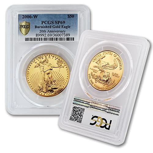 2006 W 1 OZ הוכחה אמריקאית Gold Eagle SP-69 22K $ 50 PCGs State Mint State