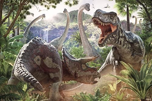 פירמידת אמריקה טירנוזאורוס רקס דינוזאור קרב מגניב קיר תפאורה אמנות הדפסת פוסטר 36 * 24