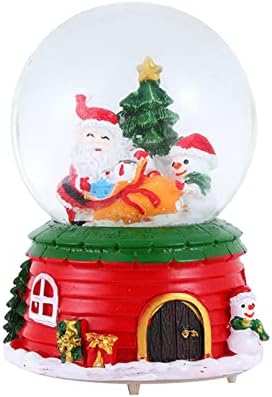 עיצוב כדור קריסטל לחג המולד שרף זכוכית שרף דקורטיבי שלג דקורטיבי קופסה מוזיקלית בהירה צבעונית לילדים