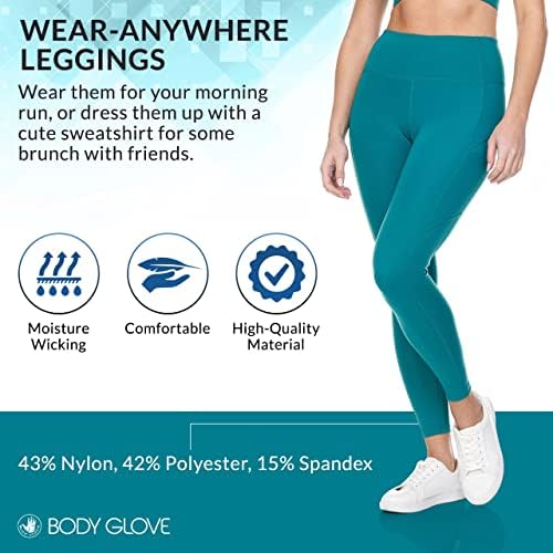 חותלות אימון כפפות גוף למותניים בגובה נשים וחותלות דחיסה לנשים רגליים עם מכנסי כיסים-יוגה לחדר כושר
