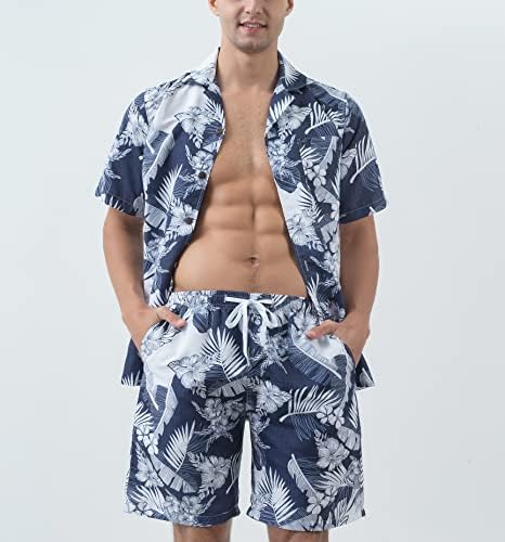 בשנה בשנה החולצות בהוואי ומערכות מכנסיים קצרים לגברים מתאימים לסט רגיל של חולצות הוואי מזדמנים עם אפקט מהיר לייבוש