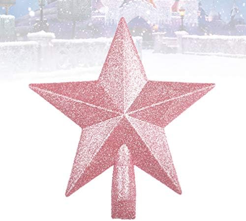 תכשיטים של Amosfun Star נצנצים עץ חג המולד נוצץ Topper Treetop לקישוט עץ חג המולד או עיצוב בית 20 סמ מיתרים גרביים
