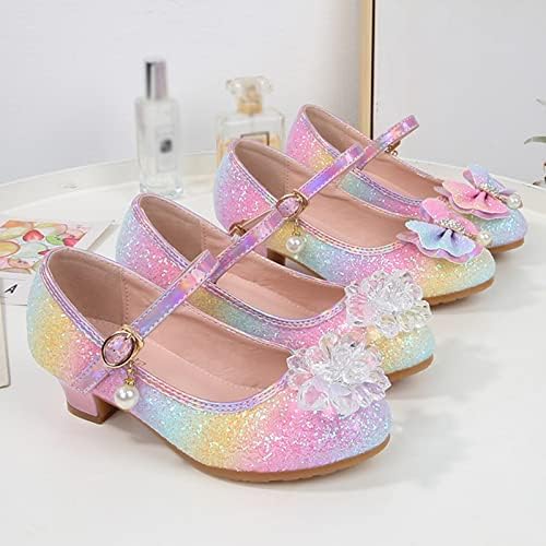 נעלי ילדים אופנה נעלי נסיכה שטוחות נעלי קשת פרל ילדים נעלי עור קטנות בולטות פעוטות פעוטות על נעליים