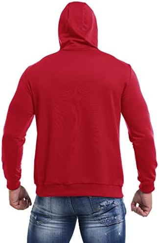 IWOO Mens Mens אופנה קפוצ'ונים סווטשירטים סוודר סוודר חולצות אימון שרוול ארוך עם כיסים קפוצ'ונים אתלטים