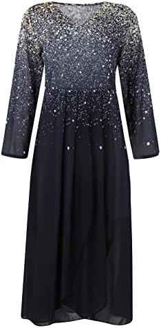 שמלות חג פוביגו לנשים 2023, שמלות ערב שרוול ארוך המפלגה של ליידי מקרית ראגלן כפתור אביב צווארון