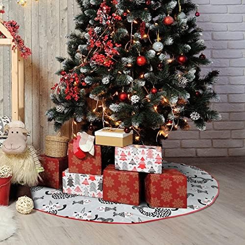 חמוד חד קרן בתולת ים חתול חתול עץ חג המולד חצאית קטיפה רכה אדומה מכוסה למסיבת חג המולד קישוטים חגיגיים מקורה בחוץ