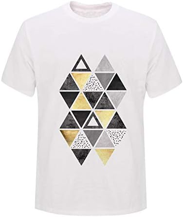 חולצת טריקו של חולצות קיצוניות של Uikmnh חולצת טריקו גיאומטרית עם שרוול קצר