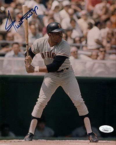 ווילי מייס חתום חתימה 8x10 צילום וינטג 'ניו יורק ענקים JSA AD34555 - תמונות MLB עם חתימה