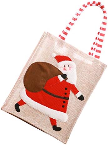 עבאודם חג המולד תיק דקורטיבי חג המולד סטריאו רקמת סוכריות שקיות קריקטורה סנטה קלאוס בד מתנת תיק מתנת שקיות