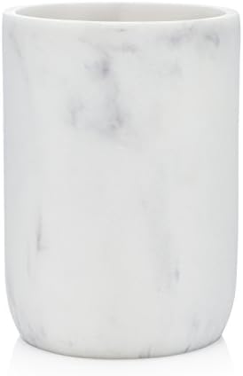 Essentra Home Blanc Collection כוס כוס חדר אמבטיה לבנה עבור משטחי יהירות, נהדר גם כמו מחזיק עט עפר ומחזיק מברשת איפור