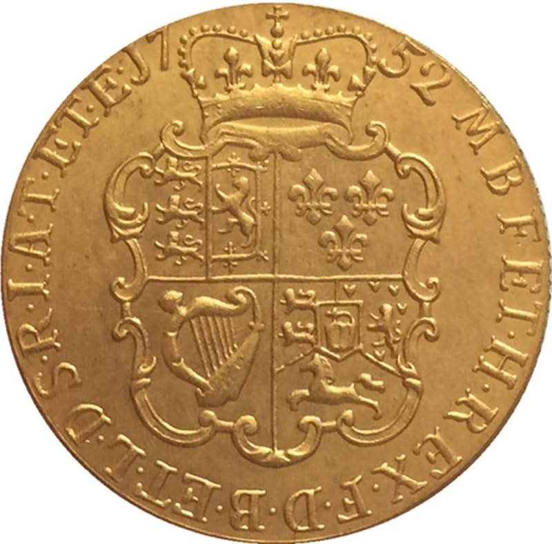 13 תאריכים שונים ג'ורג 'II הבריטי טהור נחושת מטבע מצופה זהב מטבע עתיק כסף עתיק