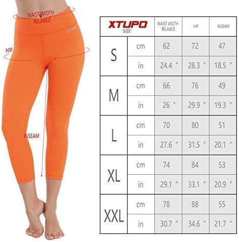Xtupo מותניים גבוהים יוגה חותלות אולטרה רכות ומכנסי אימון דקים 4 כיבוש בד נתיב