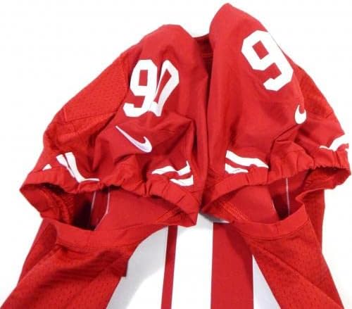 2015 סן פרנסיסקו 49ers Darnell Dockett 90 משחק הונפק אדום ג'רזי 46 DP28469 - משחק NFL לא חתום משומש
