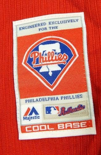 2014-15 פילדלפיה פיליס דווין לוהמן 8 משחק נעשה שימוש באדום ג'רזי סנט BP 46 541 - משחק משומש גופיות MLB