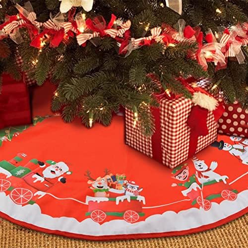 חצאית עץ חג המולד של עגלת חג המולד של מורובור, חצאית עץ חג המולד בקוטר 90 סמ, חצאית עץ חג המולד בסגנון קשירה רכה, חצאית עץ חג המולד מורגשת לקישוט השימוש בעץ חג המולד במסיבת חג המולד