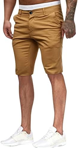 מכנסיים קצרים מזדמנים לגברים של Beuu 5 אינץ 'חריץ מטען קדמי שטוח צ'ינו מכנסיים קצרים קיץ אימון אימון דק כושר מכנסי גולף קצרים